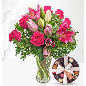 Prestige Flowers Rose and Lily & Belgian Chocolates