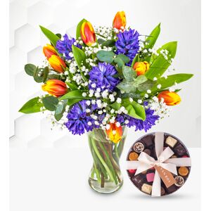 Prestige Flowers Hyacinth & Tulips & Belgian Chocolates