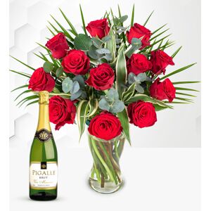 Prestige Flowers 12 Red Roses with Fizz
