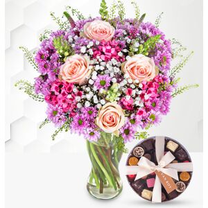 Prestige Flowers Pink Sunshine & Belgian Chocolates