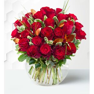Prestige Flowers Valentine's Luxury 24 Roses - Valentine's Flowers - Valentine's Day Flowers - Valentine's Roses - Red Roses - Red Roses Bouquet
