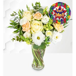 Prestige Flowers Ivory Harmony with Get Well Balloon