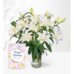 Prestige Flowers Double Lilies with Birthday Card