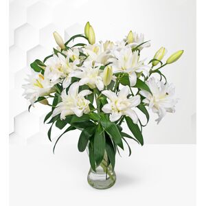 Prestige Flowers Double-Flowering Lilies - White Lilies Bouquet - Flower Delivery - Next Day Flower Delivery - Flowers By Post - Send Flowers