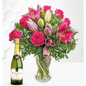 Prestige Flowers Rose and Lily with Fizz