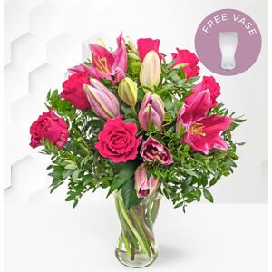 Prestige Flowers Rose and Lily & FREE Vase