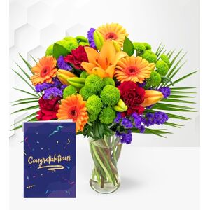 Prestige Flowers Joyful with Congratulations Card
