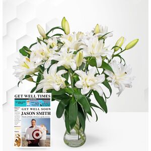 Prestige Flowers Double Lilies with Get Well Card