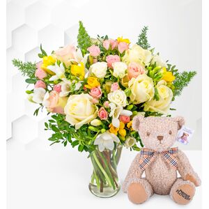 Prestige Flowers Rose and Freesia with Teddy