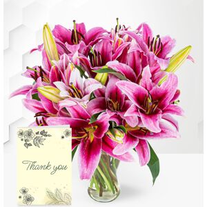 Prestige Flowers Stargazer Lilies & Thank You Card