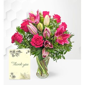 Prestige Flowers Rose, Lily & Thank You Card