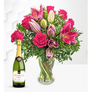 Prestige Flowers Rose and Lily with Fizz