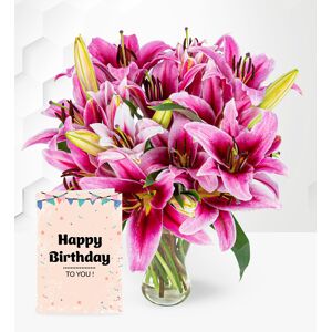 Prestige Flowers Stargazer Lilies and Card