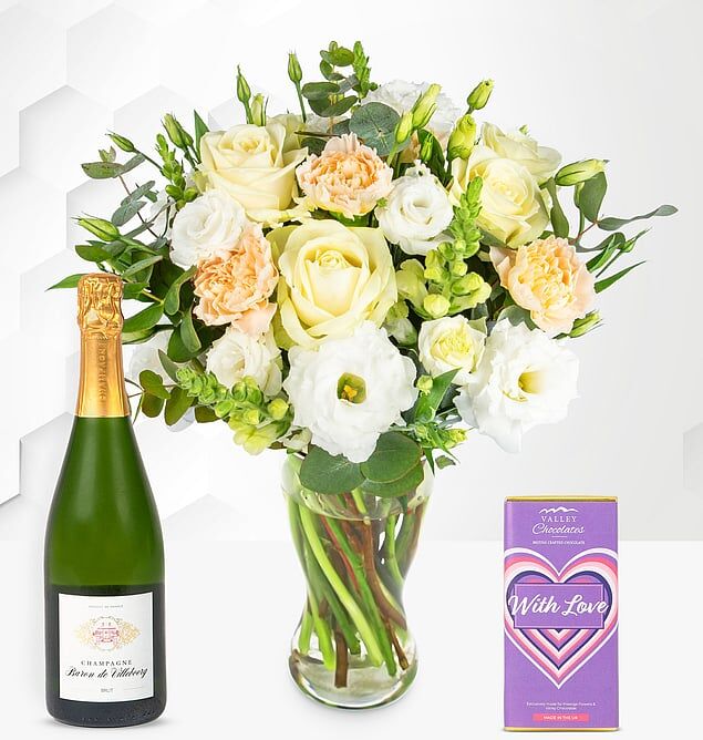 Prestige Flowers Ivory Harmony Champagne Joy Gift