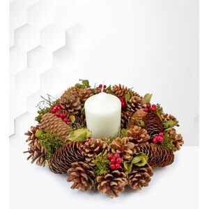 Prestige Flowers Warm Wishes Christmas Wreath – Artificial Christmas Wreaths – Xmas Wreaths – Christmas Door Wreath - Free Chocs