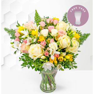 Prestige Flowers Rose and Freesia with FREE Vase