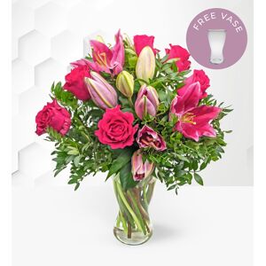 Prestige Flowers Rose and Lily & FREE Vase