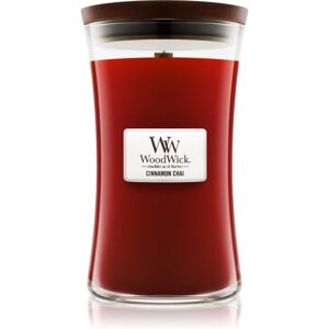 Woodwick Cinnamon Chai scented candle with wooden wick 609,5 g