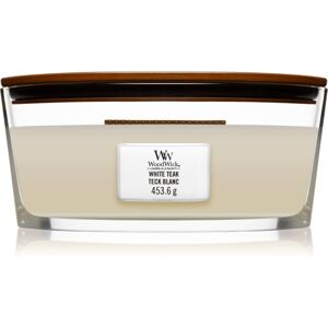 Woodwick White Teak scented candle with wooden wick (hearthwick) 453.6 g Woodwick White Teak scented candle with wooden wick (hearthwick) 453.6 g