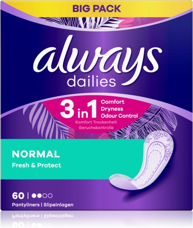 Always Dailies Normal Fresh & Protect panty liners 60 pc