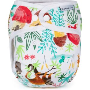 Bamboolik Night Fitted Diaper with Absorbing Insert washable nappy pants with insert with press studs Safari