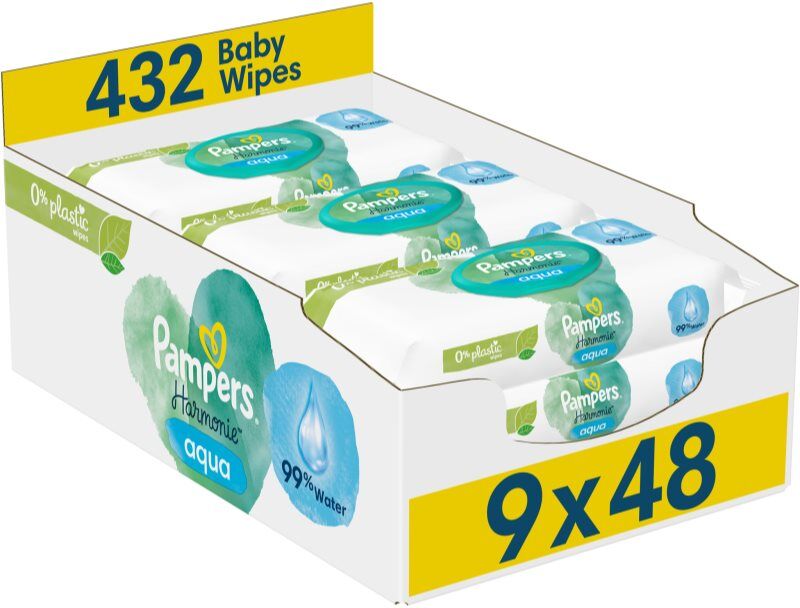 Pampers Harmonie Aqua wet wipes for kids 9x48 pc