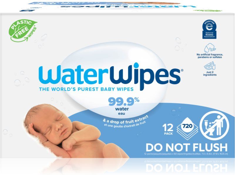 WaterWipes Baby Wipes 12 Pack gentle wet wipes for babies 12x60 pc
