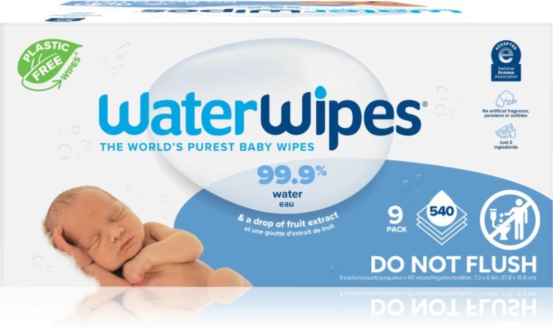 WaterWipes Baby Wipes 9 Pack gentle wet wipes for babies 9x60 pc
