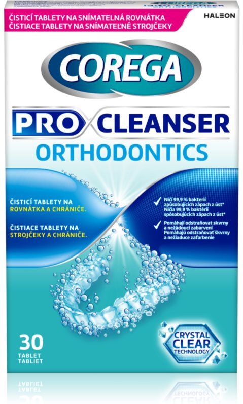 Corega Pro Cleanser Orthodontics tablets to clean braces 30 tab