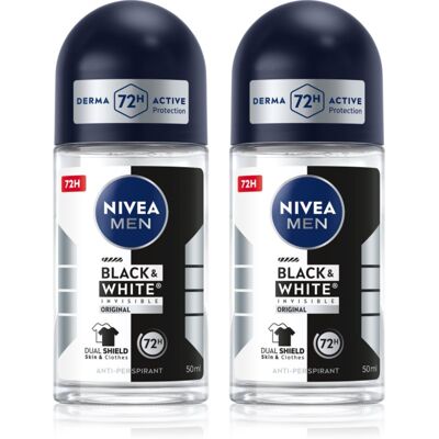NIVEA MEN Black & White Invisible Original roll-on antiperspirant economy pack NIVEA MEN Black & White Invisible Original roll-on antiperspirant economy pack