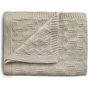 Mushie Knitted Pointelle Baby Blanket knitted blanket for children Beige 80 x 100cm 1 pc