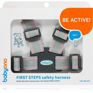 BabyOno Be Active Safety Harness First Steps hair accessory for children Grey/Pink 6 m+ 1 pc