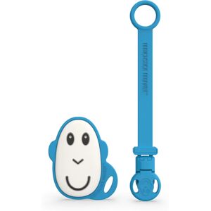 Matchstick Monkey Flat Face Teether & Soother Clip gift set Blue(for children)