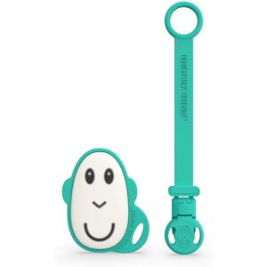 Matchstick Monkey Flat Face Teether & Soother Clip gift set Green(for children)