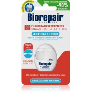 Biorepair Dental Floss Non-Waxed Ultra-Flat unwaxed dental floss for sensitive teeth Red 30 m