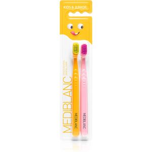 MEDIBLANC KIDS & JUNIOR Ultra Soft toothbrush for children ultra soft Orange, Pink 2 pc