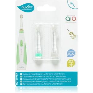 Nuvita Sonic Clean&Care Replacement Brush Heads battery-operated sonic toothbrush replacement heads for babies Sonic Clean&Care Small Green/White 3 m+ 2 pc