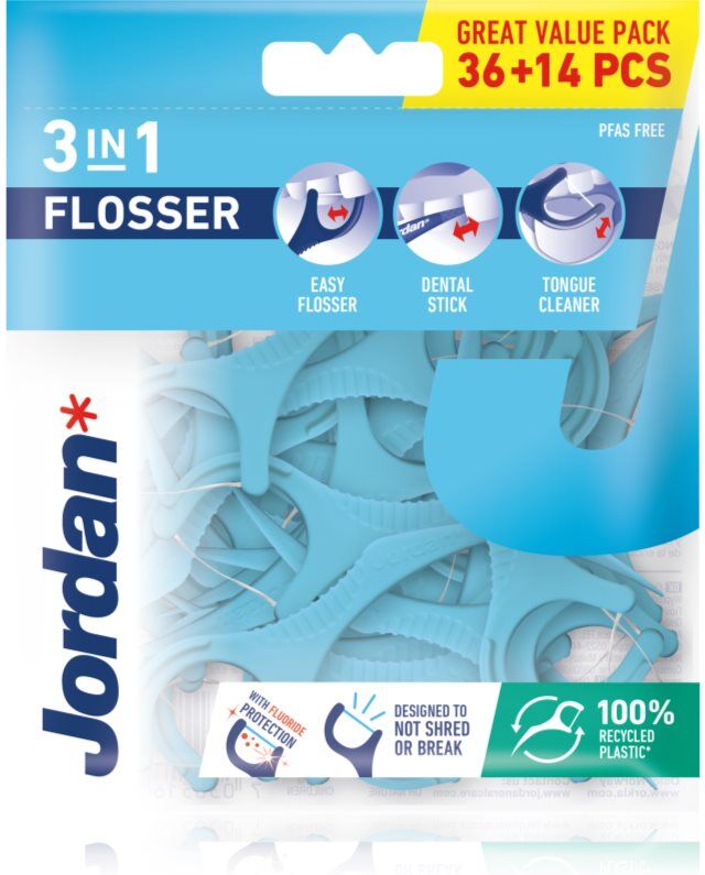 Jordan Flosser 3in1 dental floss 50 pc