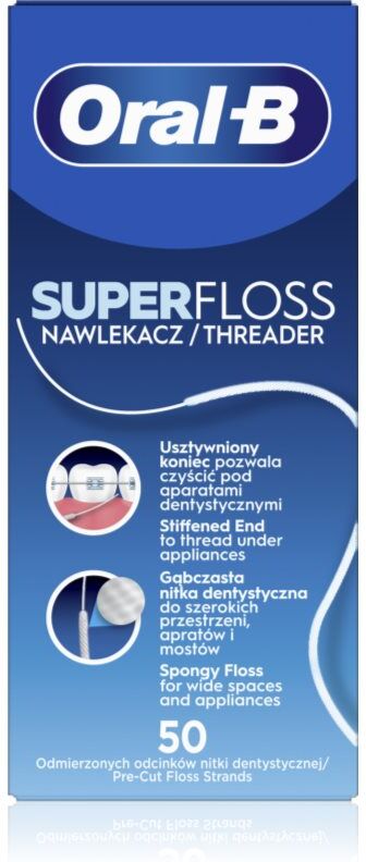 Oral-B Super Floss dental floss for braces and implants 50 pc