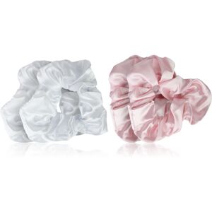 Brushworks Satin Scrunchies Pink & White hair bands