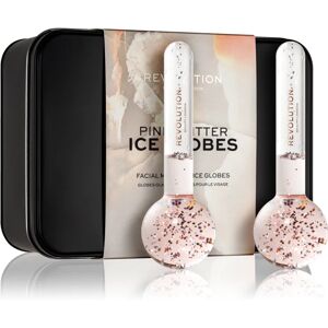 Makeup Revolution Ice Globes Pink Glitter massage tool for the face 2 pc