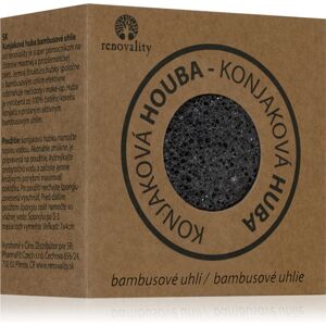 Renovality Konjac mushroom bamboo charcoal cleansing puff for problem skin 7x4 cm