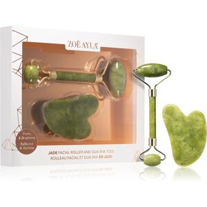 Zoë Ayla Jade Facial Roller And Gua Sha Tool gift set for the face