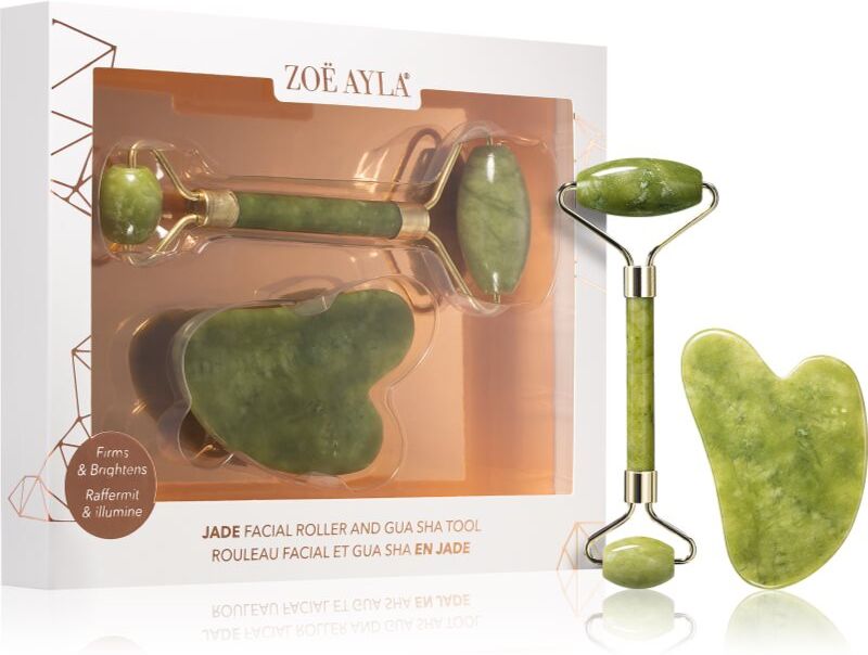 Zoë Ayla Jade Facial Roller And Gua Sha Tool gift set for the face 1 pc
