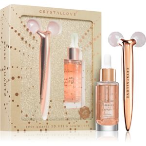 Crystallove Golden Rose Quartz 3D Lift & Sculpt Set set (with soothing effect)