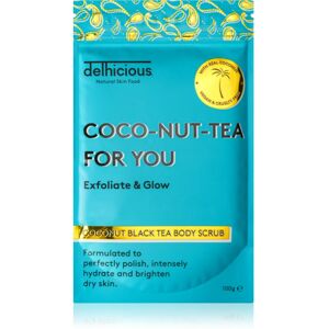 delhicious COCO-NUT-TEA FOR YOU COCONUT BLACK TEA moisturising body scrub for dry and sensitive skin 100 g