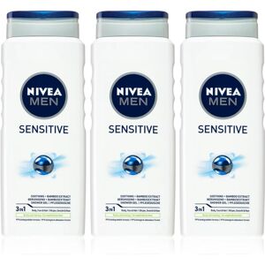 Nivea Men Sensitive shower gel M 3 x 500 ml (economy pack)