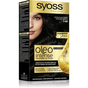 Syoss Oleo Intense permanent hair dye with oil shade 1-10 Intense Black 1 pc