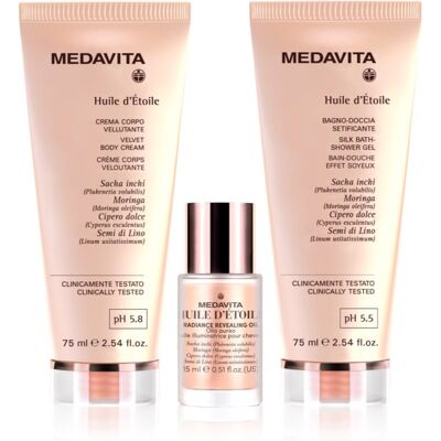 Medavita Huile d'Étolle Moisturizing Hair and Body Travel Set gift set for body and hair W Medavita Huile d'Étolle Moisturizing Hair and Body Travel Set gift set for body and hair W