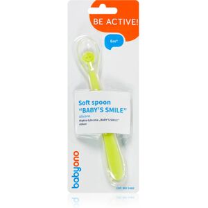 BabyOno Be Active Baby’s Smile spoon Yellow 6 m+ 1 pc